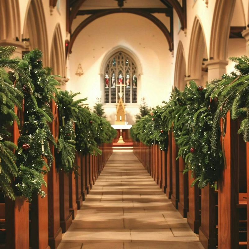 Christmas Garlands In A Church