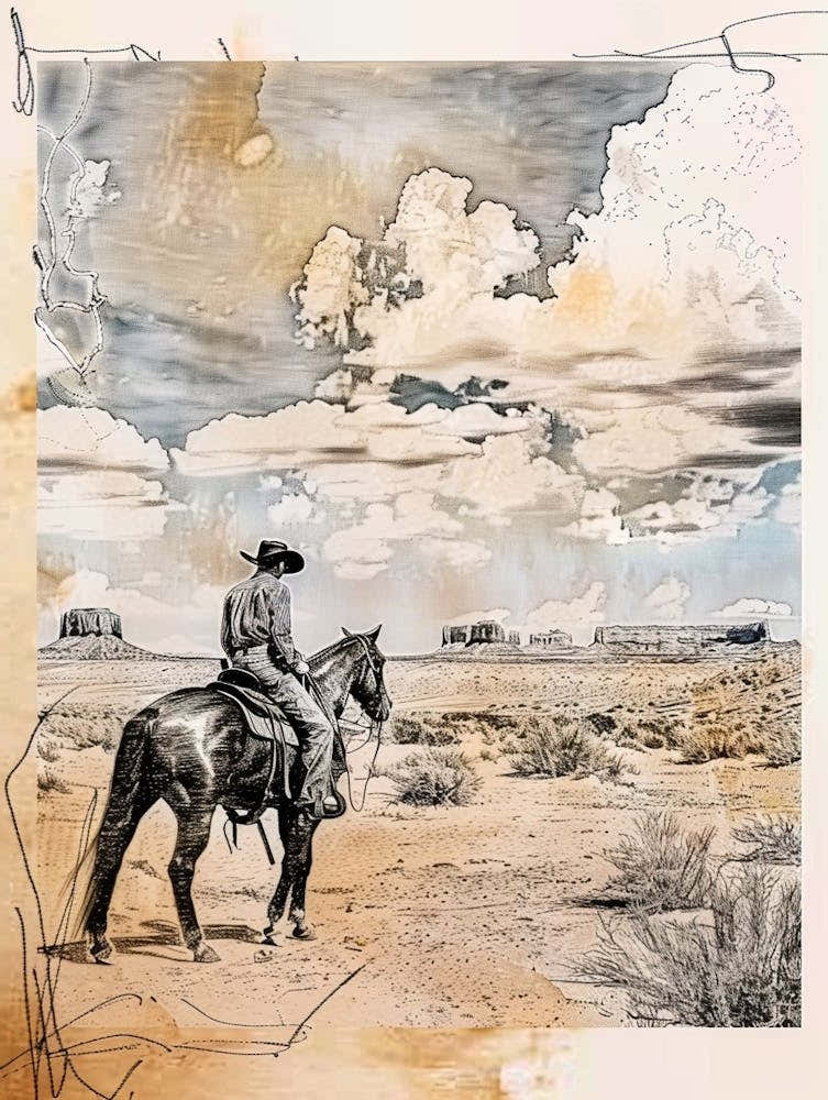 Big Sky Country Cowboy Collage 3