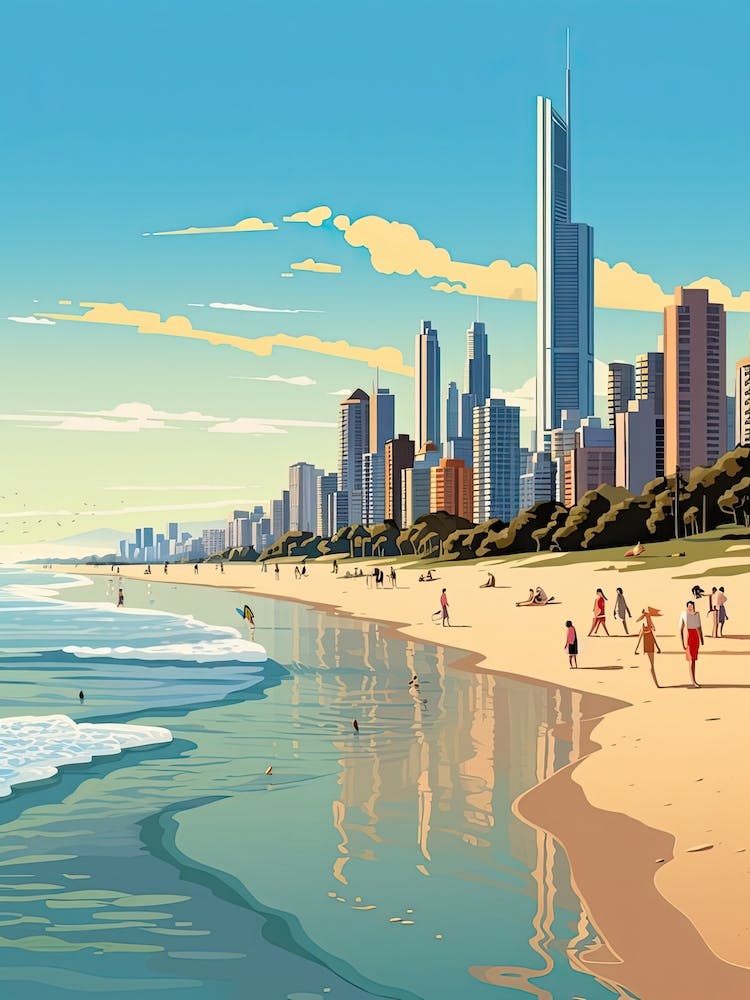 Great Barrier Reef, Australia, Flat Illustration 1