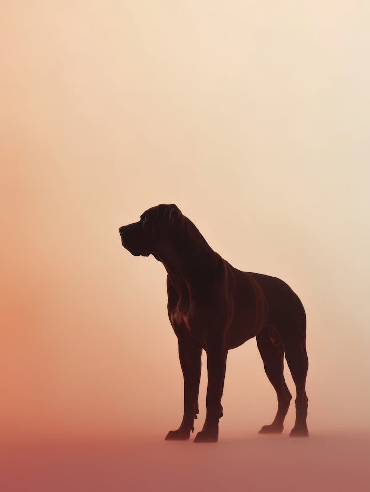 Silhouette Of Dog. Generated AI. Wall