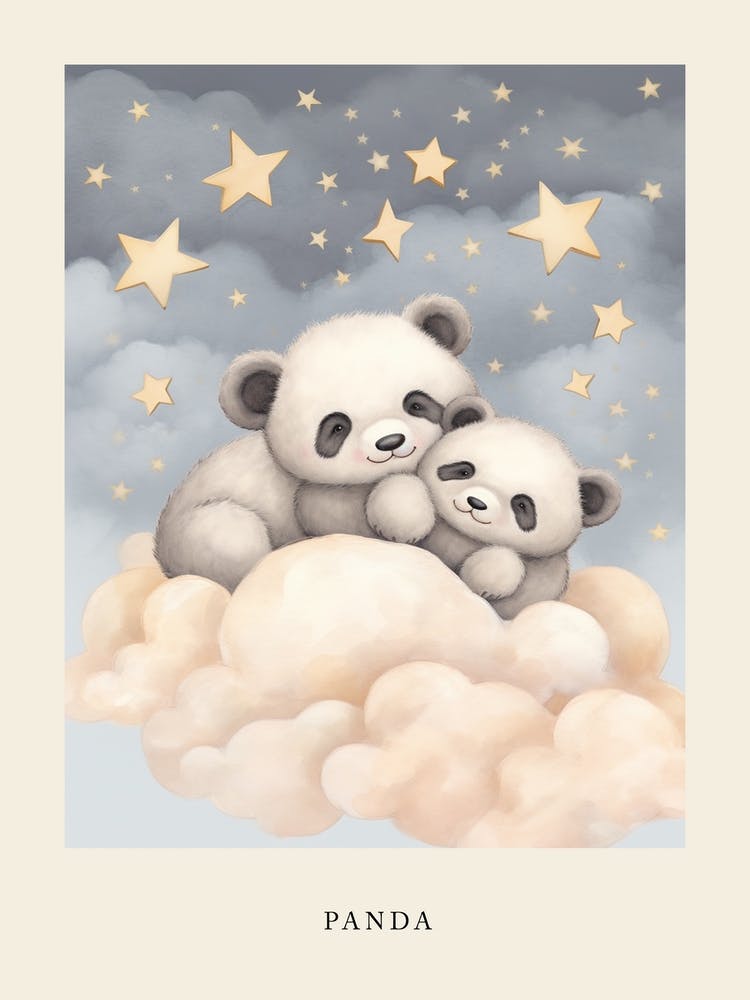 Sleeping Baby Panda 1 Nursery Poster