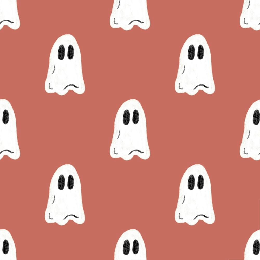 Ghosts On A Red Background