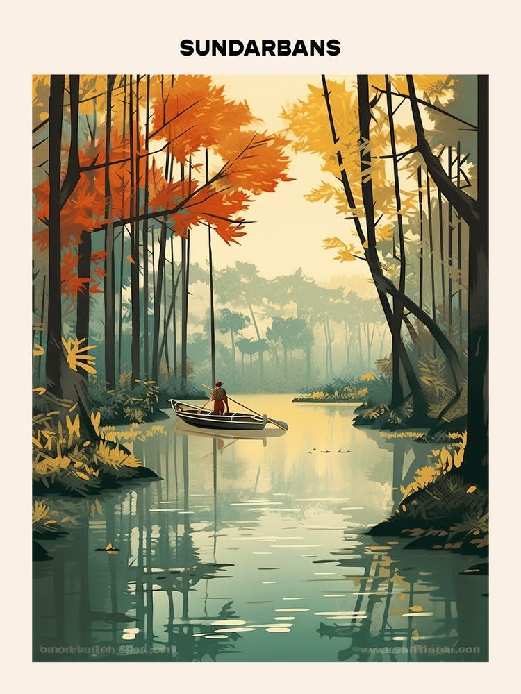 Sundarbans Midcentury Travel Poster