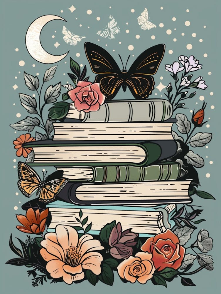 Schmetterling und Bücher