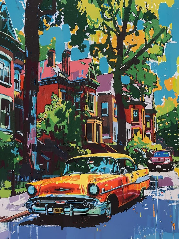 Forest Hills New York Colourful Silkscreen Illustration 2
