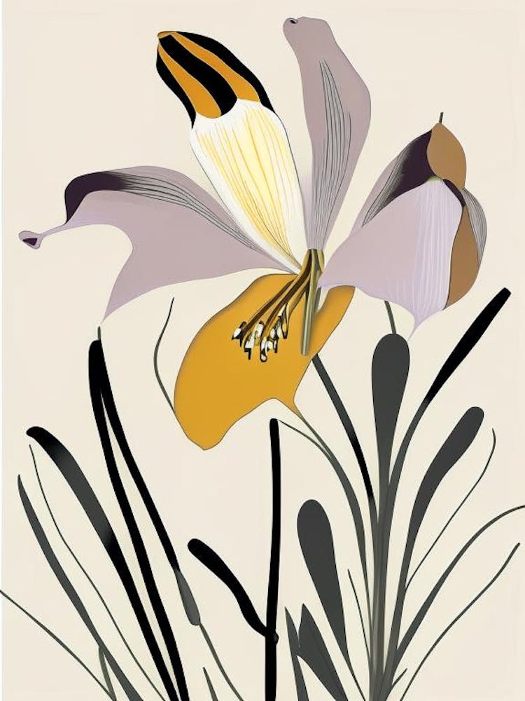 Mariposa-Lilie Wildblume Moderne Gedämpfte Farben