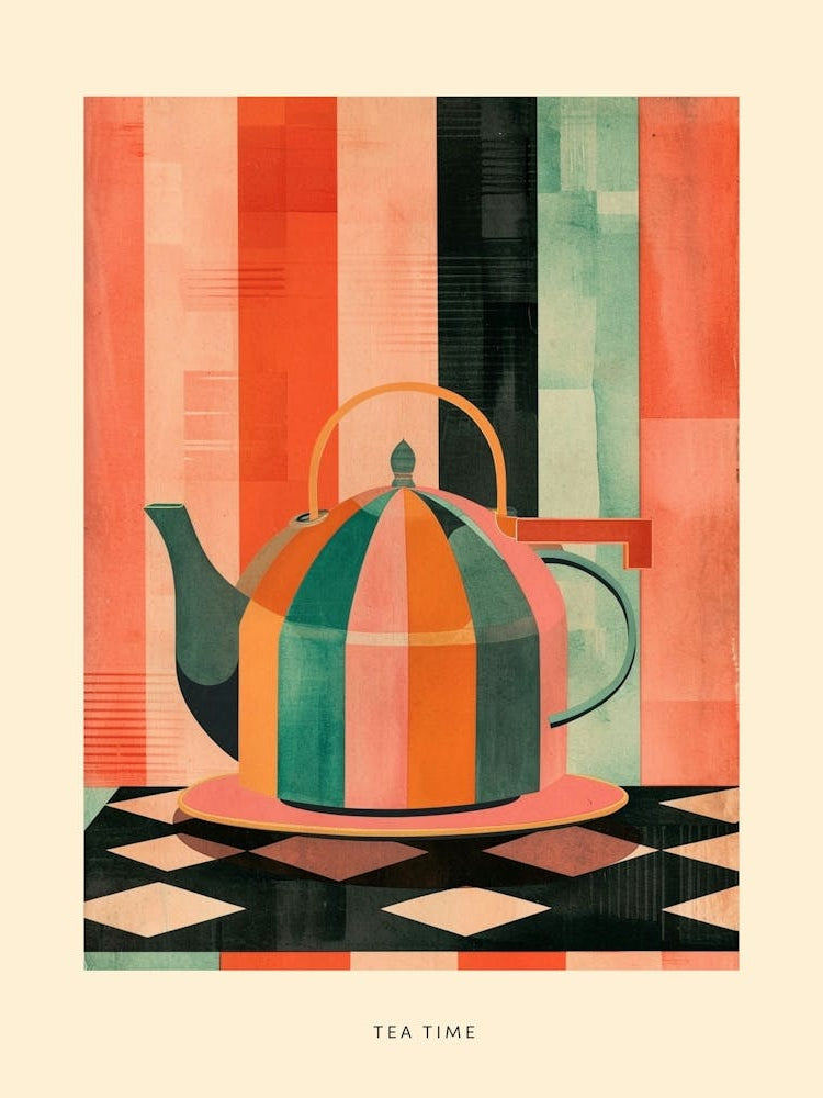 Tea Time Art Deco Poster