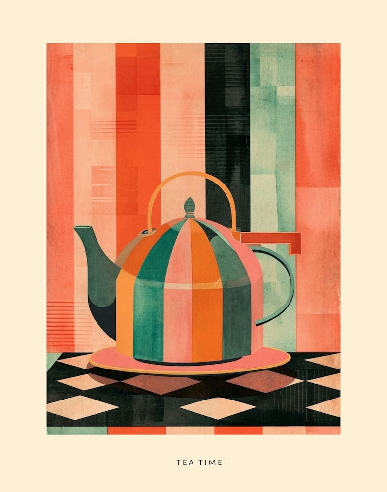 Tea Time Art Deco Poster