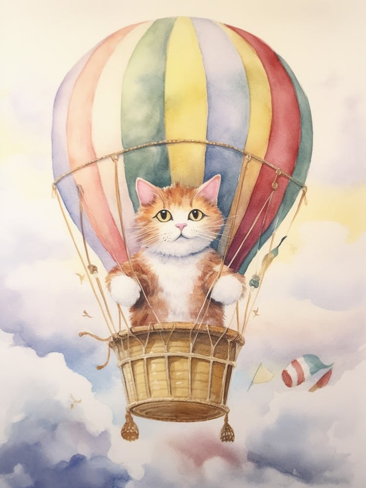 Baby Cat 2 In A Hot Air Balloon