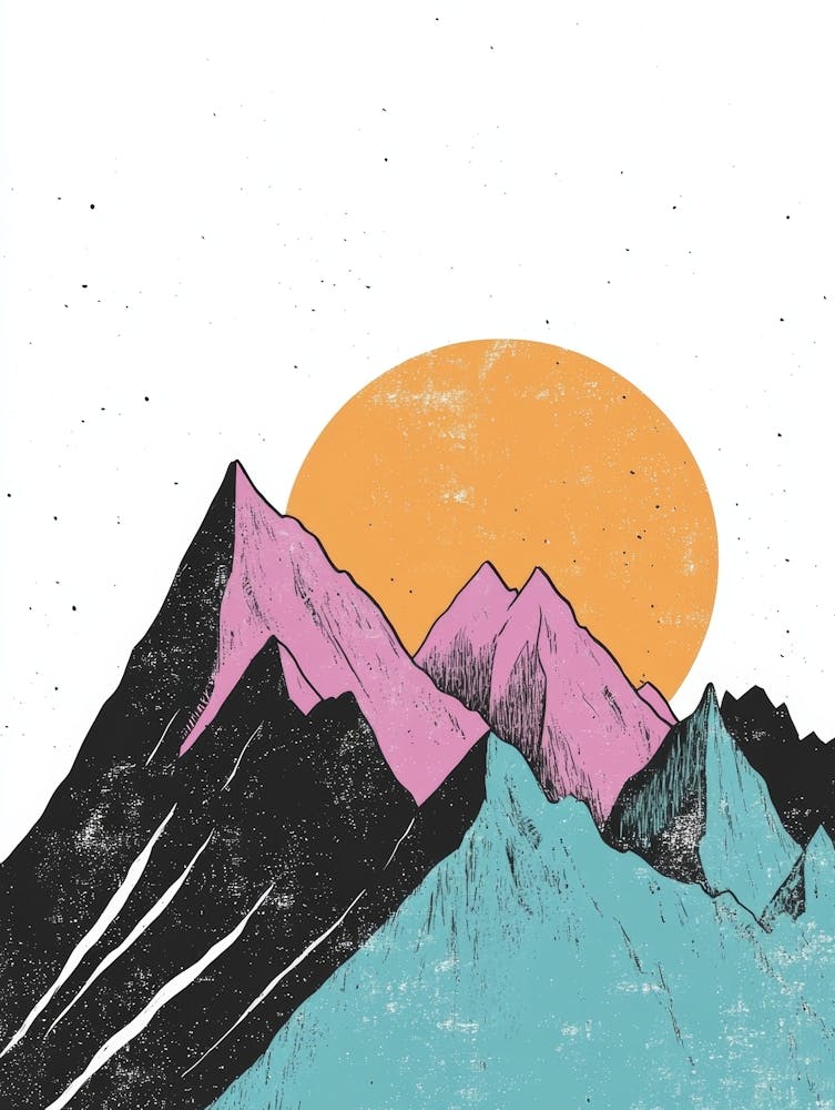 Mountains And Sunset 1