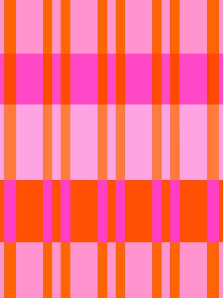 Pink And Orange Stripy Check