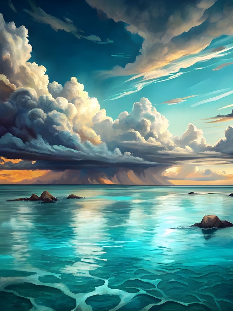 Cloudy Sky Over The Ocean
