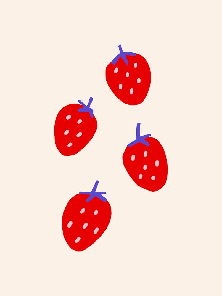 Colorful Strawberries Print