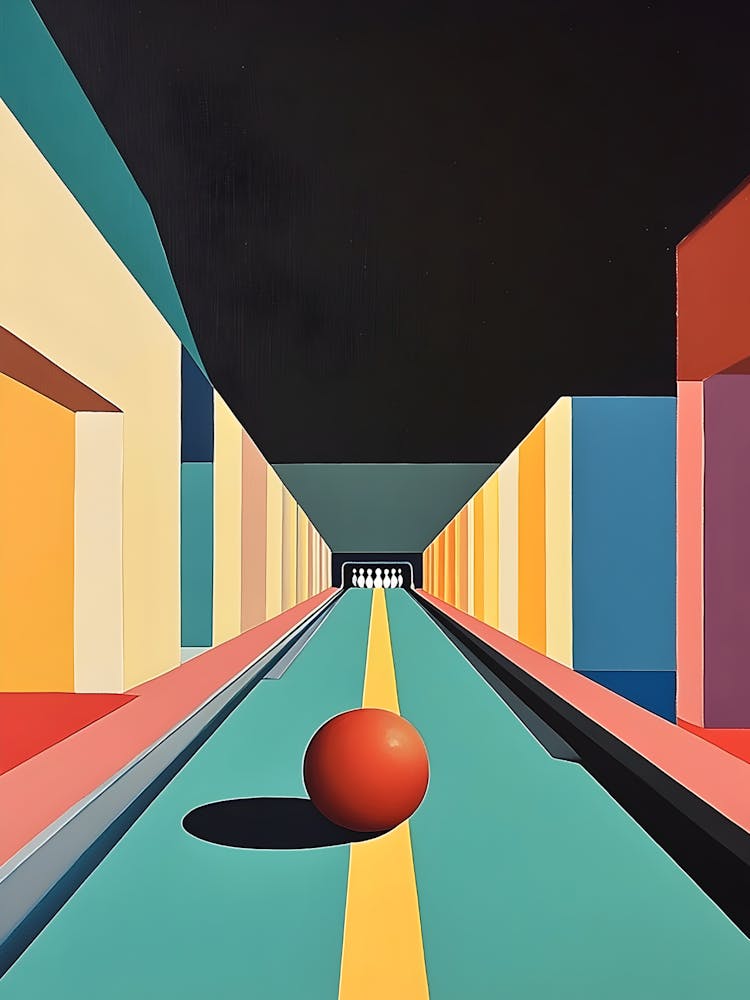 Roter Ball In Einem Tunnel