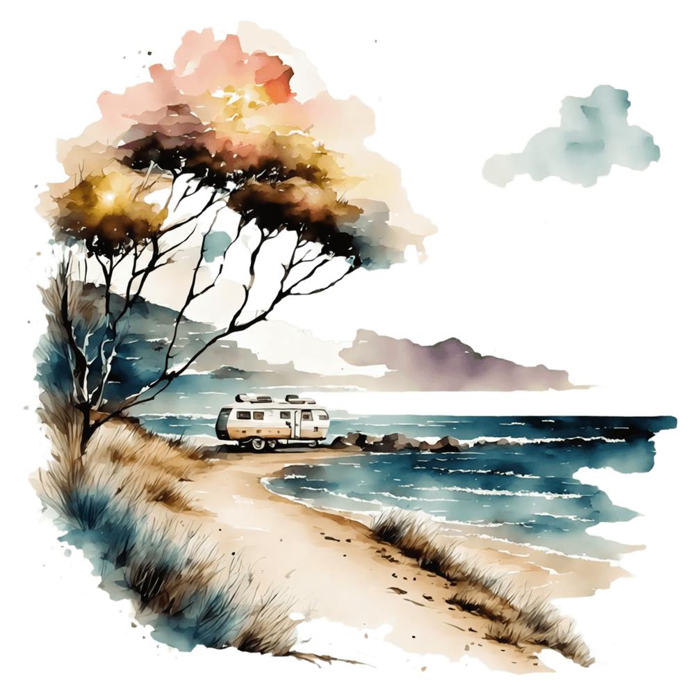 Watercolor Of A Camper