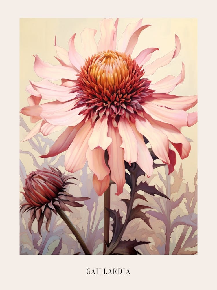 Floral Illustration Gaillardia 2 Poster