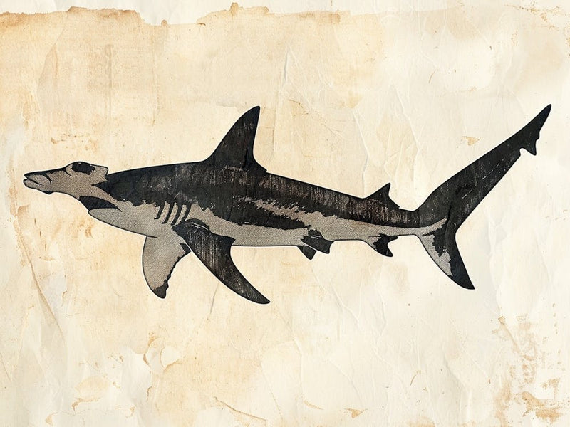 Hammerhead Shark Grey Silhouette 12