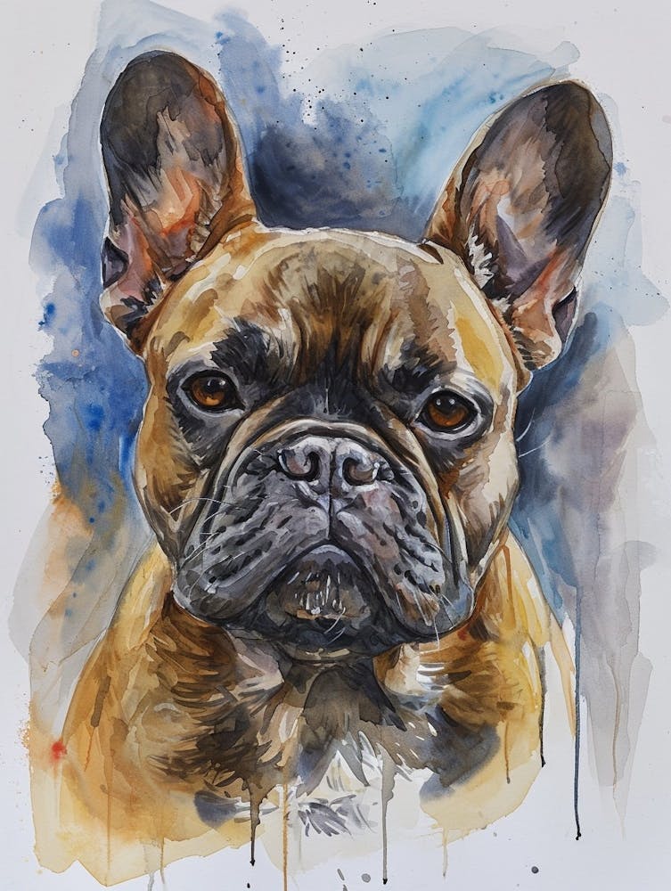 French Bulldog Watercolor Painting 1