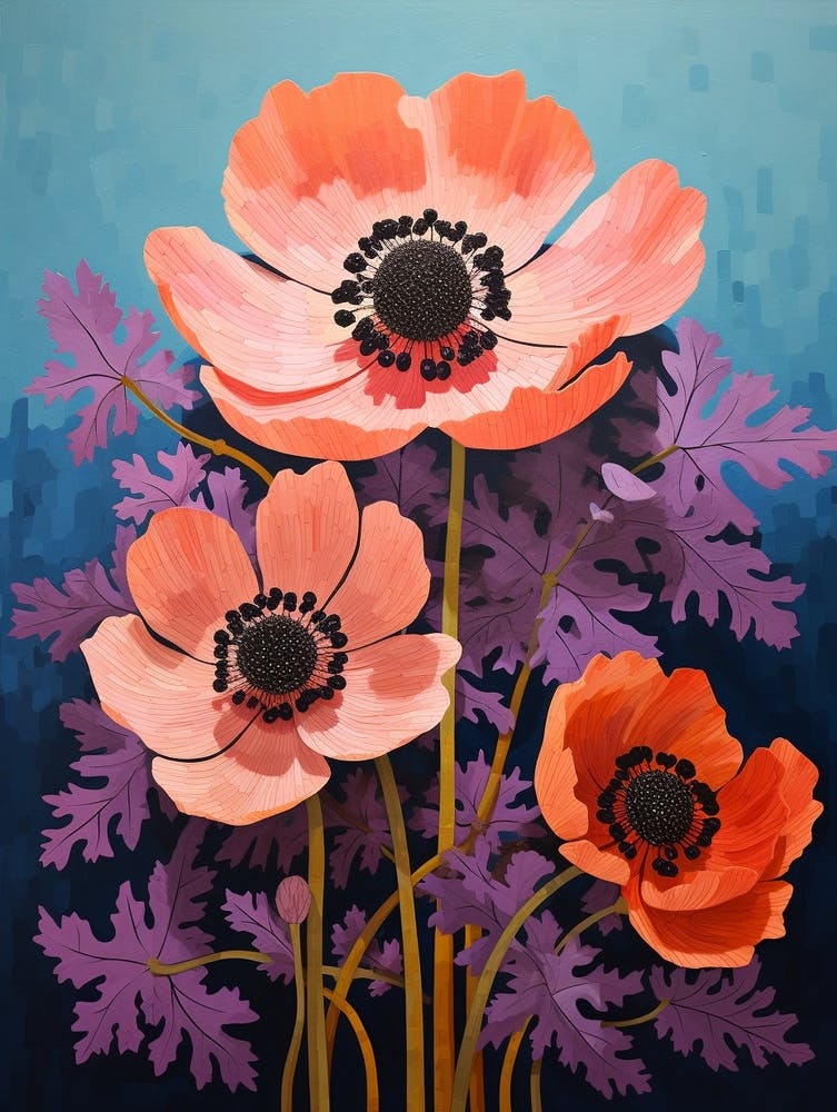 Surreal Florals Anemone 1 Flower Painting