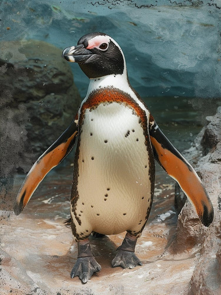 Galapagos Penguin King George Island Colour Block Painting 4