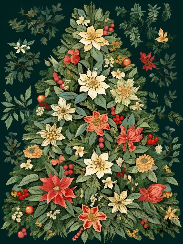 William Morris Style Christmas Tree 8