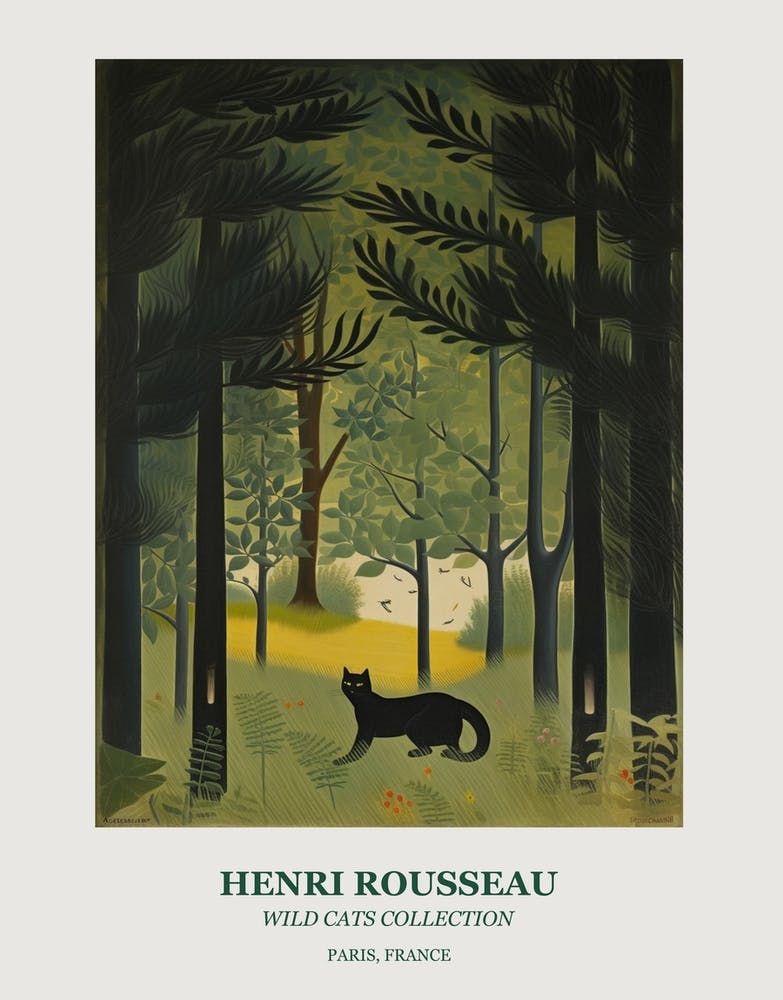 Henri Rousseau  Style Wild Cats Collection Botanical 2