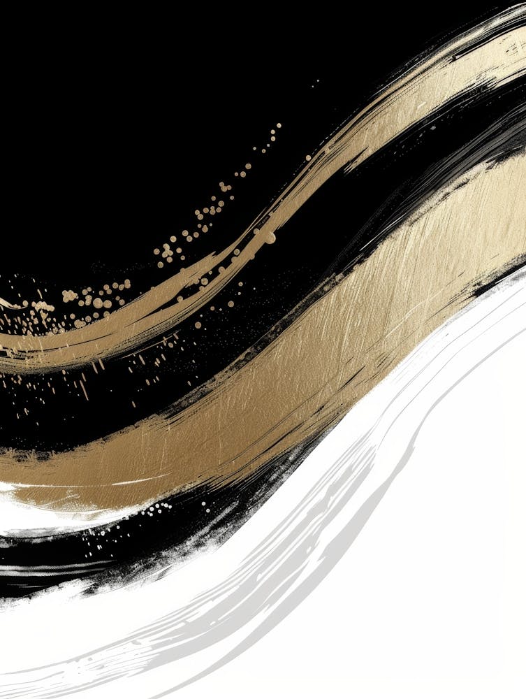 Abstract Gold And Black Painting 45
