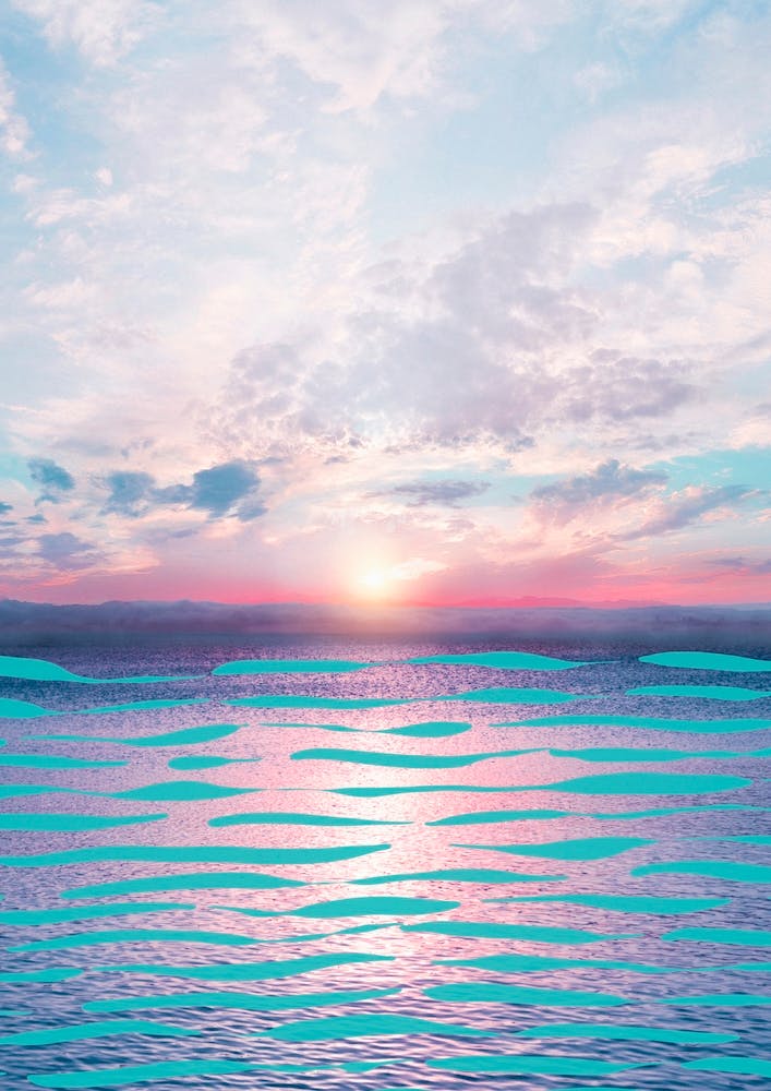 Turquoise Lines In The Ocean