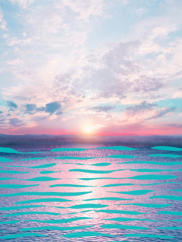 Turquoise Lines In The Ocean