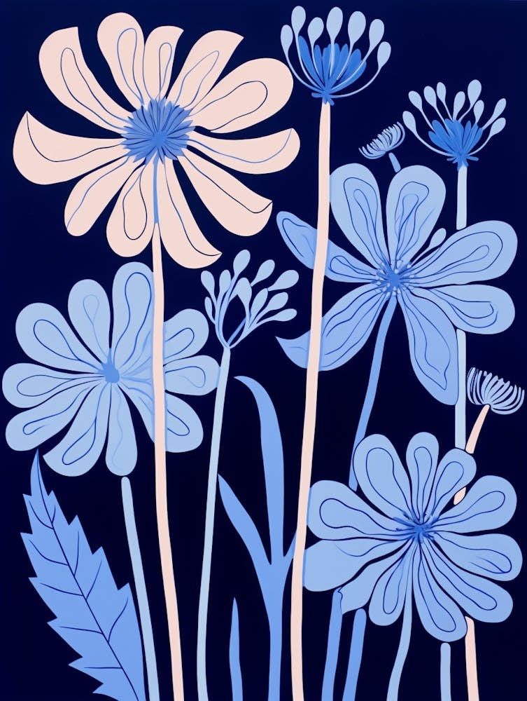 Blue Flower Illustration Agapanthus 3