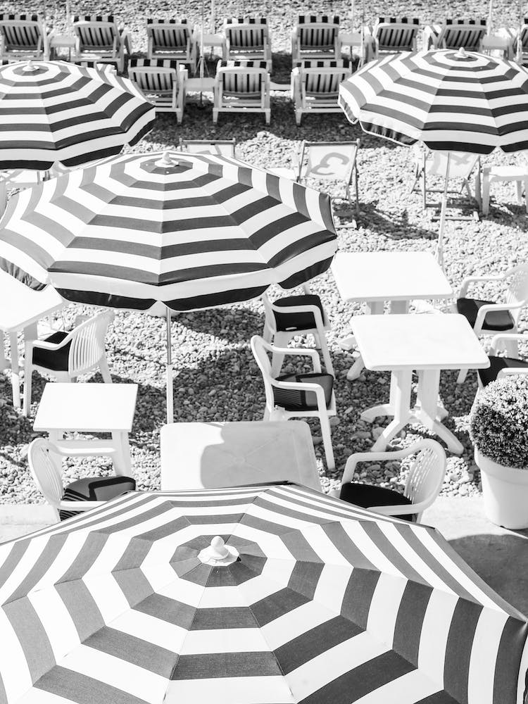 Rayures de Parapluies Noirs et Blancs