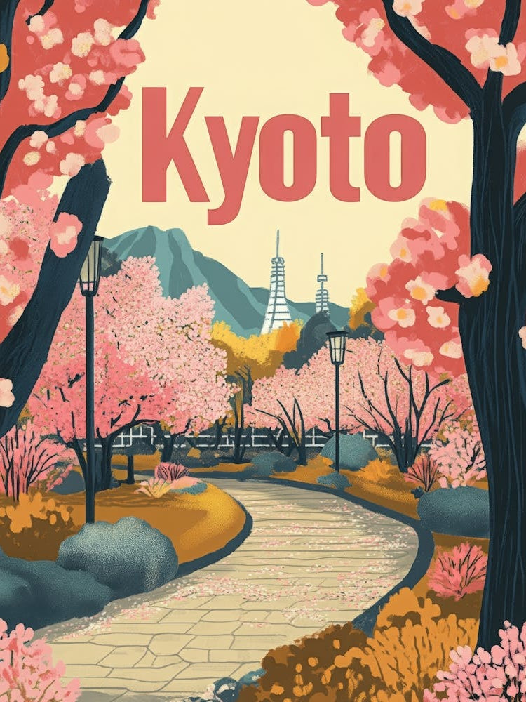 Aihrgdesign A 1970s Inspired Travel Poster For Kyoto 2