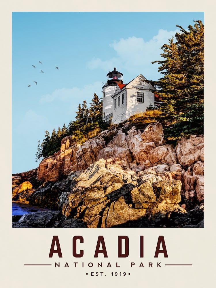 Acadia Minimalist Travel Poster