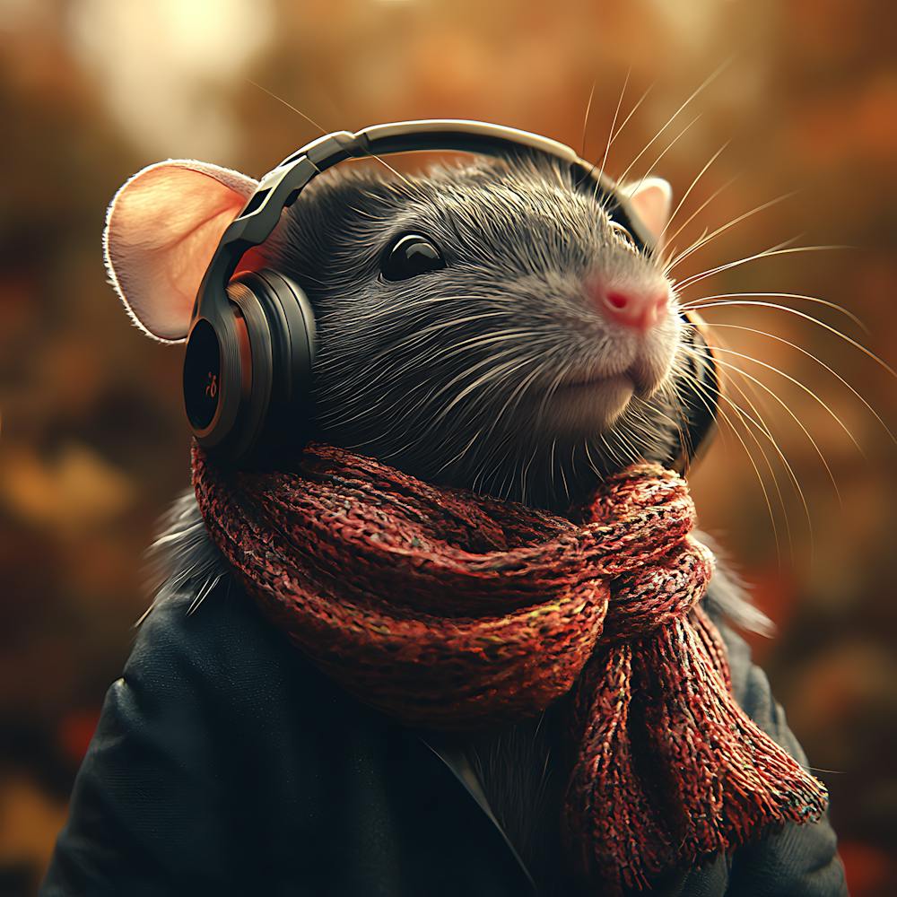 Cool Rat With Headphones 6