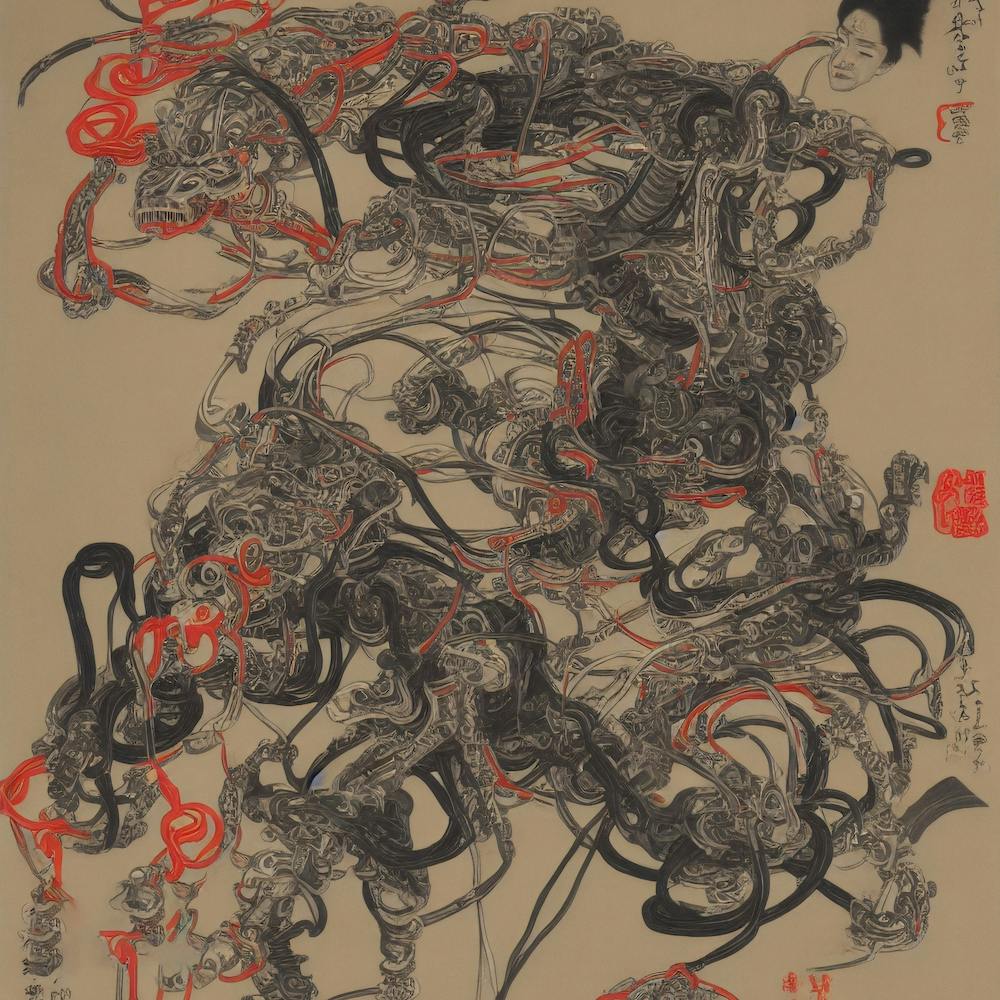 Vintage Robot Red Dragon