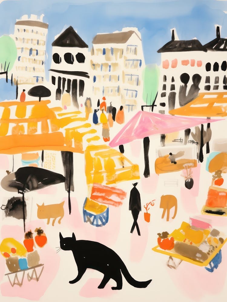 The Food Market In Cambridge 2 Illustration