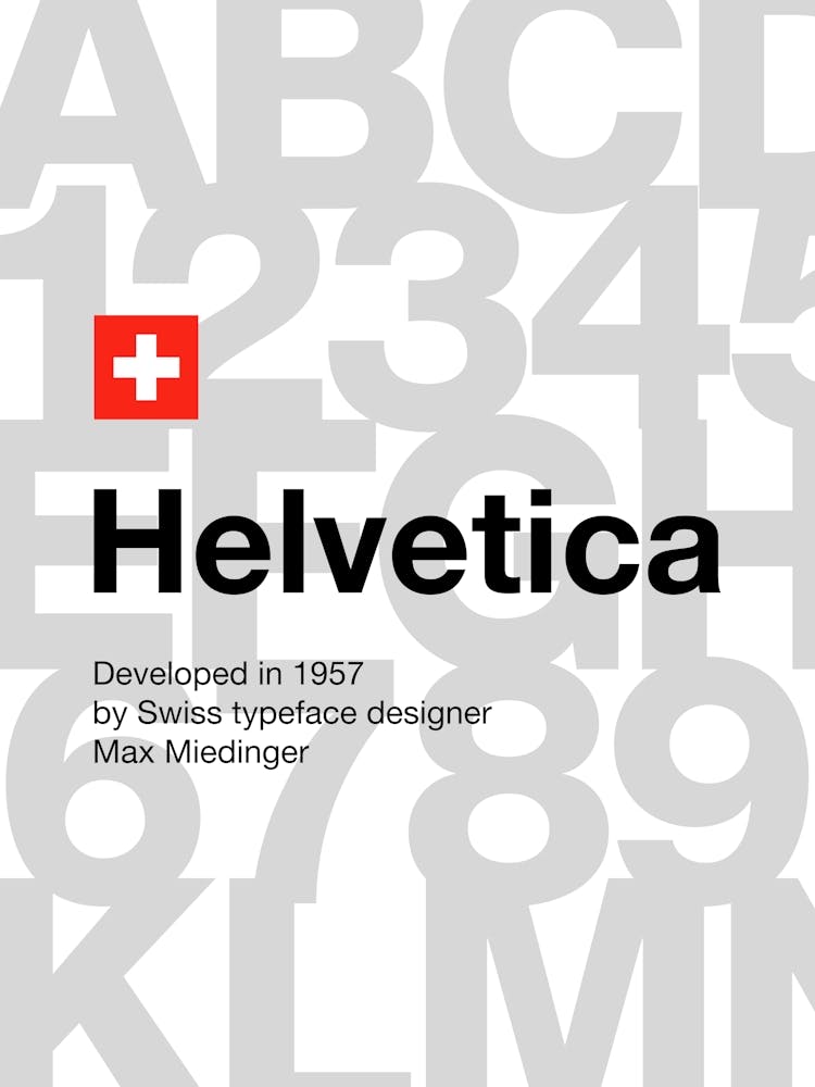 Helvetica font poster, 1957 — design typography poster 1