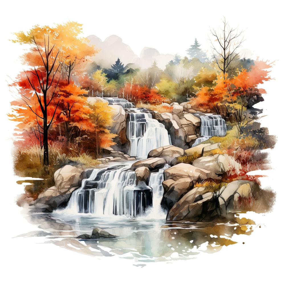 Waterfall In Autumn 4