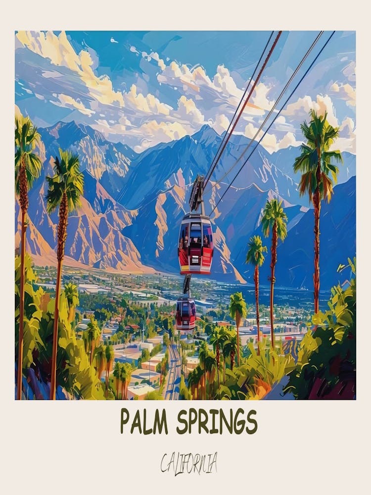 Palm Springs Art Palm Springs Print Palm Springs Poster Aerial Tramway Canvas Palm Springs Aerial Tramway Palm Springs Framed
