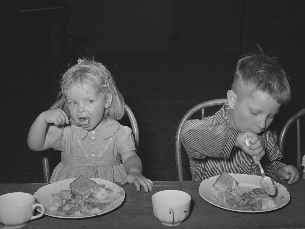 Children Eating Lunch At Wpa (Work Projects Administration) Nursery School At The Agua Fria Migratory Labor Camp