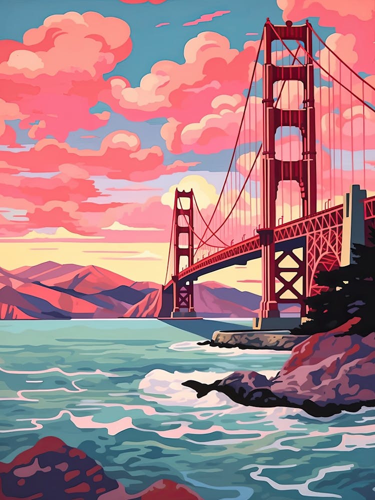 Golden Gate Bridge San Francisco Colourful 5