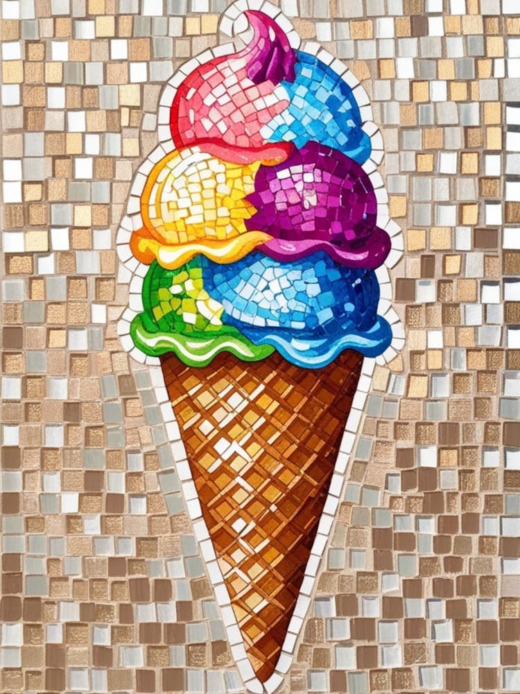 Mosaic Ice Cream Cone