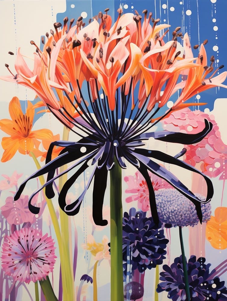 Surreal Florals Agapanthus 2 Flower Painting