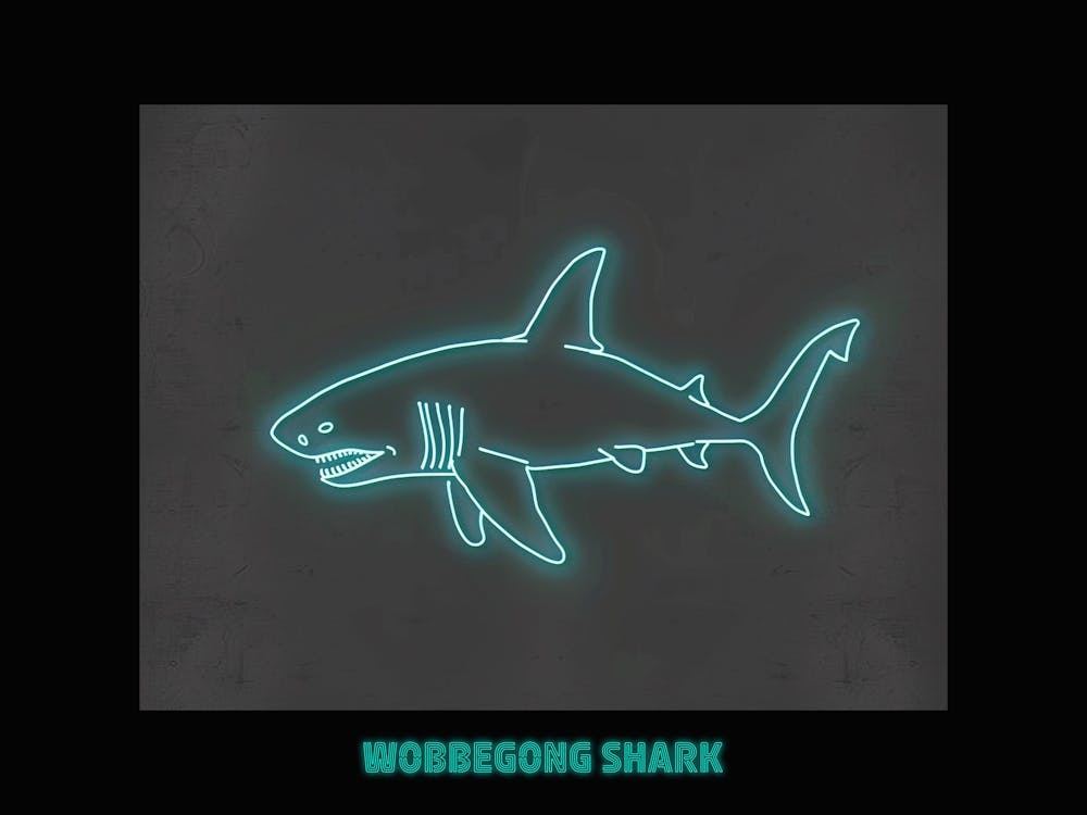 Neon Aqua Wobbegong Shark 6 Poster