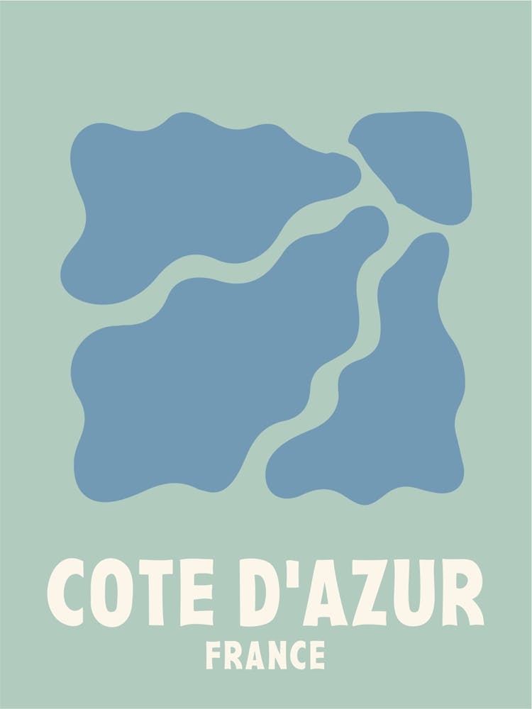 Cote D Azur, France, Graphic Style Poster 3