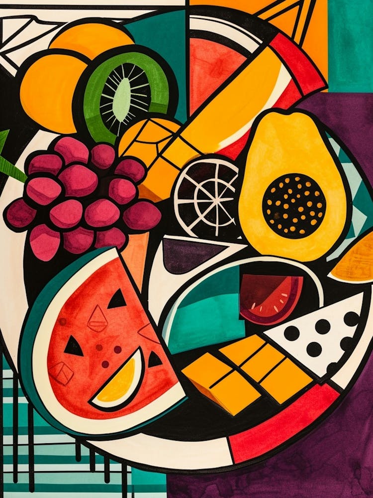 Geometric Abstract Fruit Platter