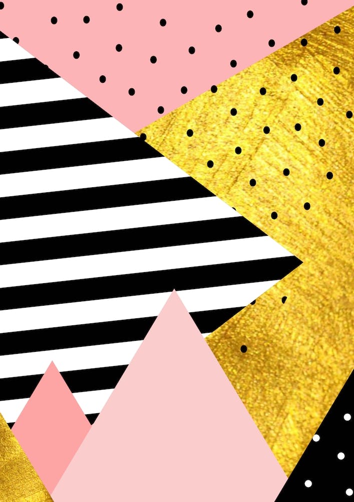 Gold Abstract Pink