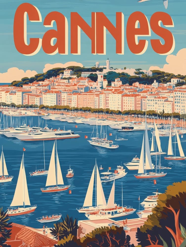 Aihrgdesign A Classic 1960s Travel Poster For Cannes 1