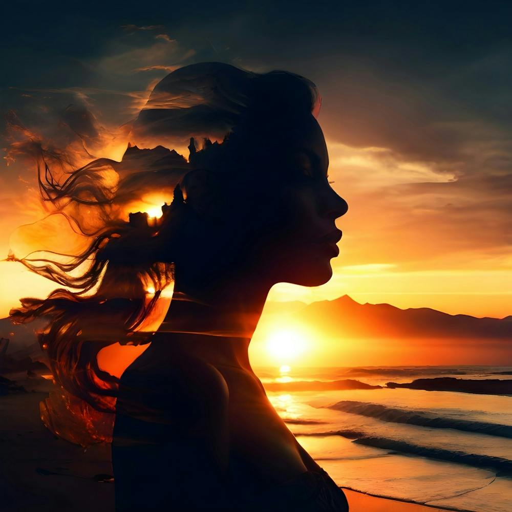 Sunset Portrait Of A Woman