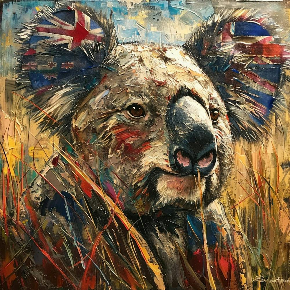 Australian Koala - Ölgemälde